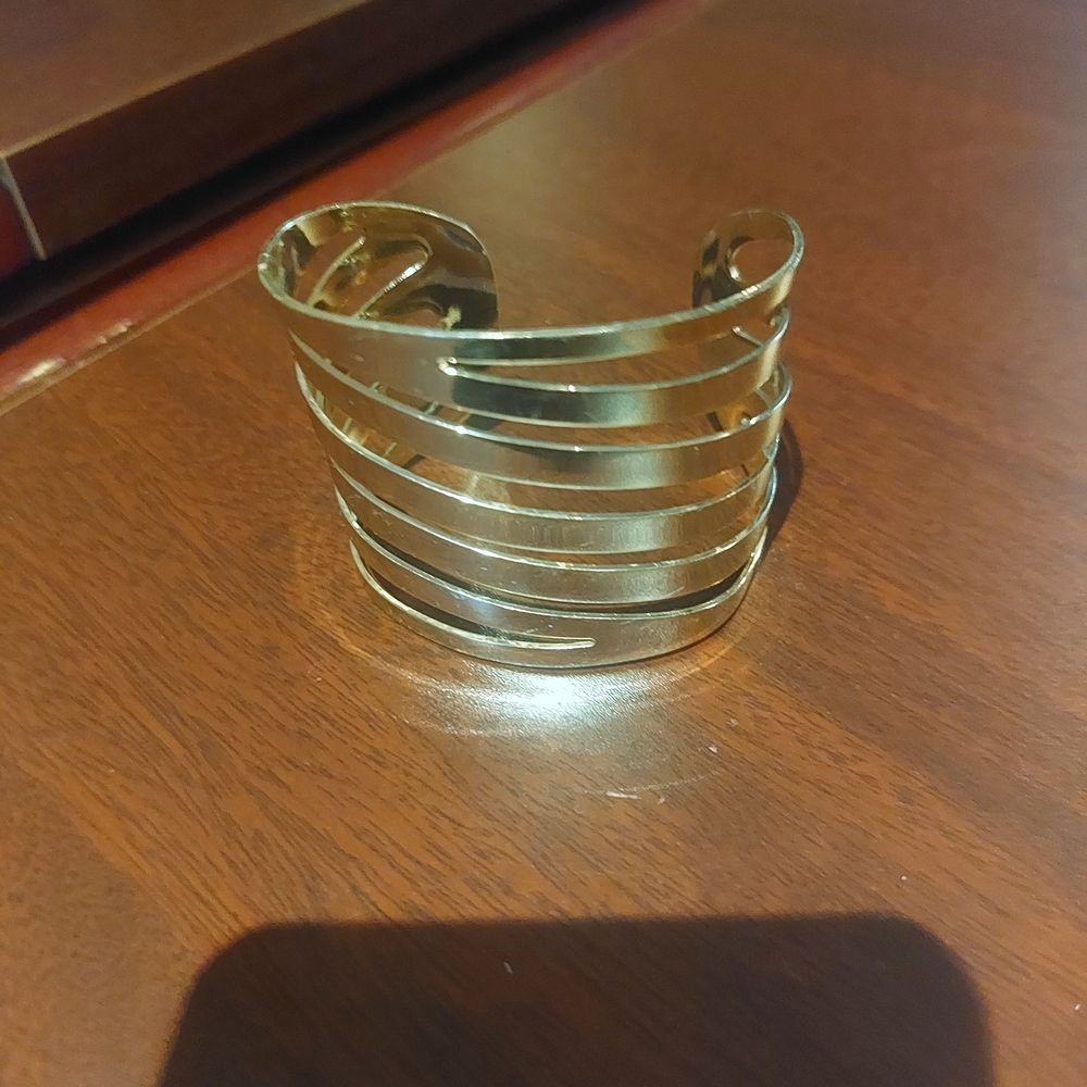 Thierry Mugler Gold Swirl Cuff Bracelet